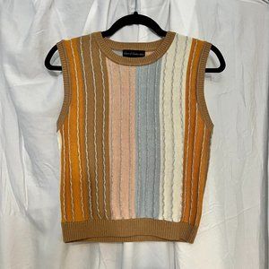 House of Harlow Striped Shimmer Sweater Vest